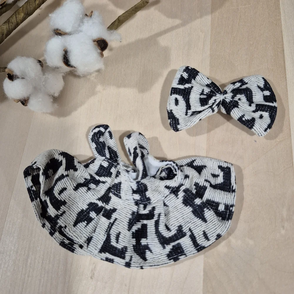 🖤🤍NEW🖤🤍 ADORABLE!! LABUBU 2PC SET DRESS AND BOW ONLY